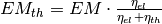 EM_{th} = EM \cdot \frac{\eta_{el}}{\eta_{el} + \eta_{th}}